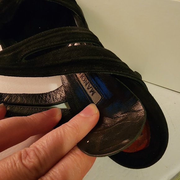 Manolo Blahnik Black Suede Mules 9.5/ 39.5 EUR - Picture 7 of 11